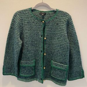 Green Jcrew Sweater Jacket